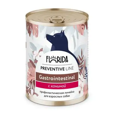 Купить florida preventive line консервы gastrointestinal для собак "Поддержание здоровья пищеварительной системы" с кониной
