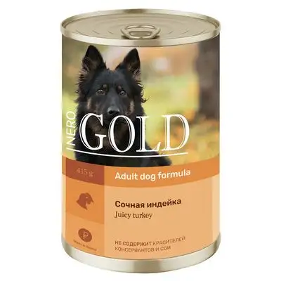 Купить nero gold консервы консервы для собак "Сочная индейка"