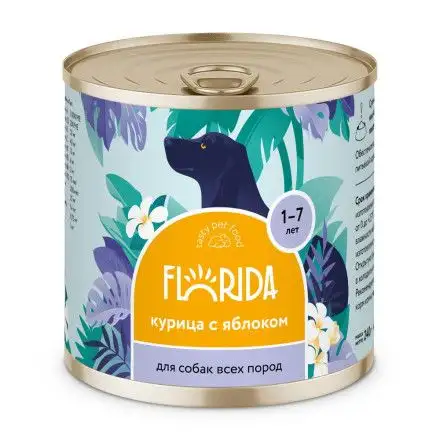 Купить florida консервы для собак "Курица с яблоком"