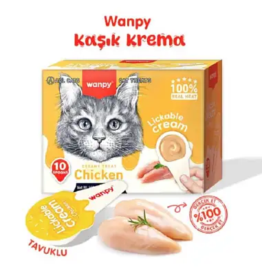 Wanpy Cat Крем-лакомство для кошек в ложечке из курицы