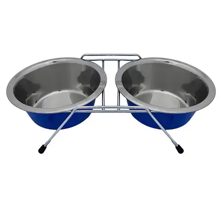 Купить tappi Хади миска металлическая нескользящая на подставке для собак и кошек, синяя