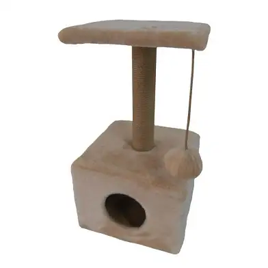 Homecat когтеточка для кошек домик с площадкой малый бежевый