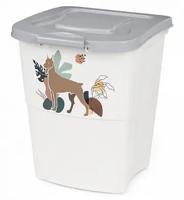 ALTA Dogs контейнер с замком пластиковый для корма для собак и кошек, бело-серый