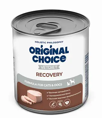 ORIGINAL CHOICE VETDIET Recovery консервы диетическое полнорационное питание для собак и кошек восстановительная диета