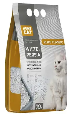 HOMECAT White Of Persia Elite Classic комкующийся натуральный наполнитель для кошек из белой бентонитовой глины